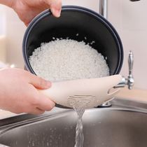 Household kitchen does not hurt hands fast rice spoon mixing spoon drain-proof washing mung bean washing rice colander filter spoon