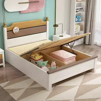 Nordic children's bed Boys single bed teenagers 1 2 meters multifunctional simple 1 5 meters bed 1 35 meters wide solid wood