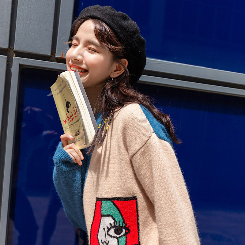 Original Cebu tennis red sweater women's hooded sweatshirt autumn winter 2023 new Korean version loose with lazy wind-knit cardiovert clothes-Taobao