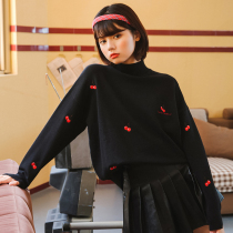 Ant q baby New Mori sweater womens autumn and winter 2020 new Korean high collar loose lazy style top