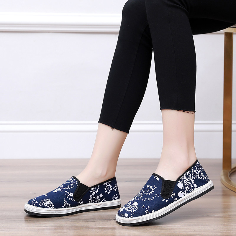 Old Beijing Cloth Shoes Woman Spring Autumn Cloth Bottom Single Shoe Line Na Klayer Bottom Breathable Deodorant Comfort Casual Shoes Children Summer