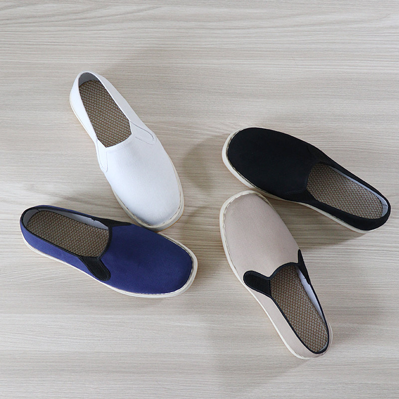 Breathable mens work shoes Mens spring work shoes driving shoes Black velvet soft sole shoes Mens father shoes non-slip