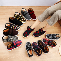 Middle-aged and elderly shoes female winter shoes plus velvet thickening warm shoes female elderly womens shoes mothers shoes home warm shoes