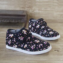 Womens thick winter moon shoes pregnant womens Velcro cotton shoes students handmade cotton cloth bottom cotton shoes women