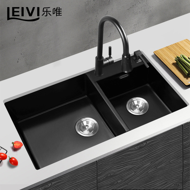 Lemery Quartz Stone Sink Double Sink Granite Kitchen Wash Basin Thickened Dishketer Pool Plan Water Basin Pool 830