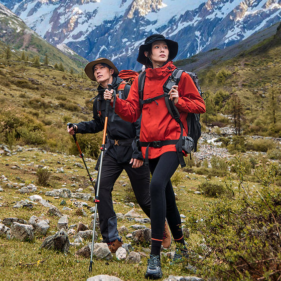 拓路者户外露营男女情侣登山服可拆卸防风防水外套