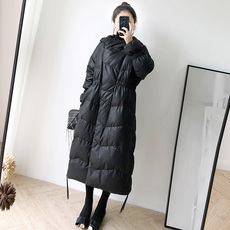 Кожаная куртка 欧洲站真皮羽绒服女中长款2020新冬季连帽加绒厚海宁绵羊皮衣外套