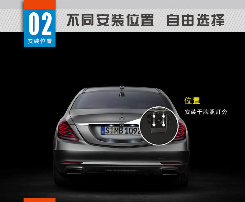 Car Reversing Camera Universal Rear View Camera High Night Vision Rear-Mounted Camera Sensor Ccd