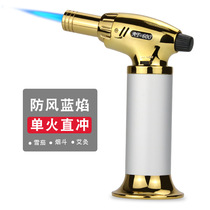 Portable Home Small Welding Gun High Temperature Spray Gun Inflatable Windproof Lighter Straight Rind Cigar Moxibustion Point Fragrant Dental Cooking