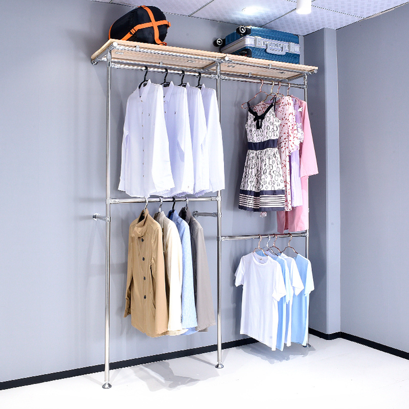Metal Wall-Mounted Clothes Rack for Wardrobe, Closet, Home Use, Quilt, Suitcase, and Wooden Board Storage Rack