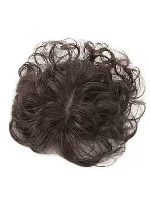 Top head reissued piece female white hair thin, non-trace hair artifact real hair block hair cover local wig piece curly hair