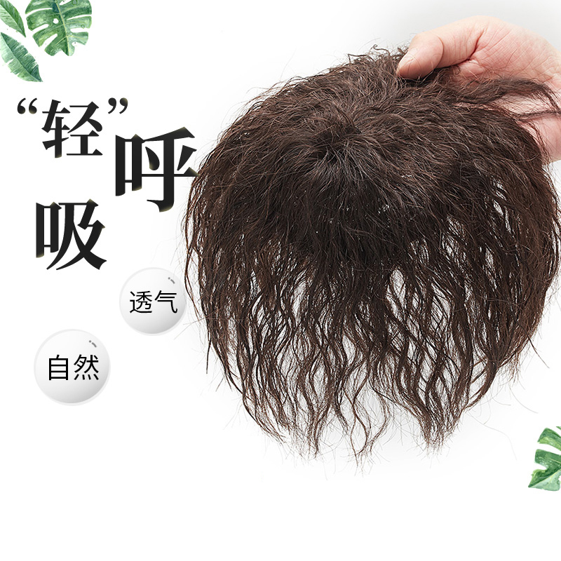 Head off Hair Tonic Sheet Women Corn Scallom Short Roll Covering White Hair Tonic Hair Block Middle Aged Live-action Hairpiece Hairpiece