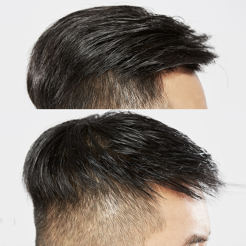 Wig male handsome Korean version breathable wig piece men's natural realistic real hair head replacement piece men's wig set