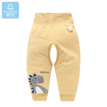 Bean Dragon Baby pants autumn and winter cotton thickened outer wear warm foreign boy female cotton thick waist belly pants