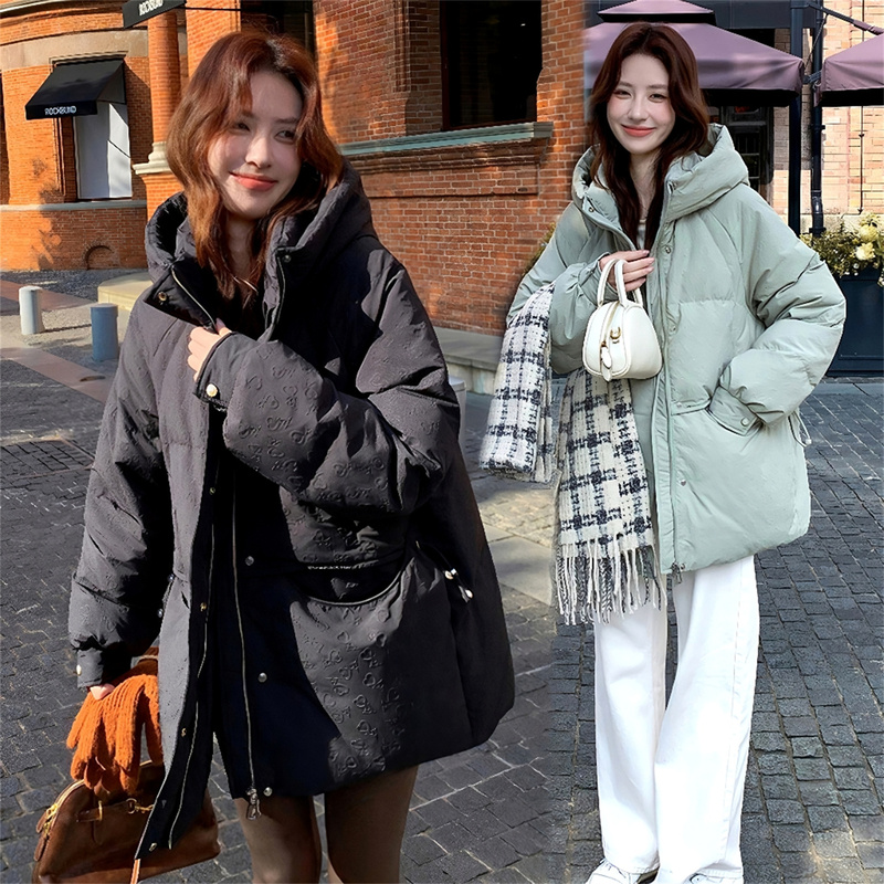 Plus-Size down Jacket for Women, 100kg New National Standard 90% White Duck Down, Mid-Length, High-End Feel, 280