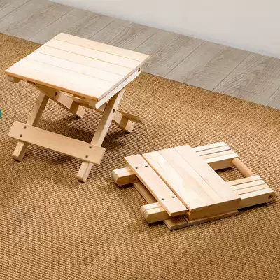 Folding stool outdoor portable solid wood chair travel home high stool space fishing stool horse-changing shoes bench