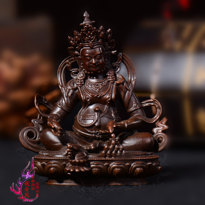 Seiko grade Taiwan pure copper antique Tantric portable small Buddha statue Tibetan Bala Huang Caishen ornament 7cm