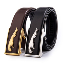 Casual 304 stainless steel leather belt imported silicone head layer cowhide wear automatic buckle belt high grade belt