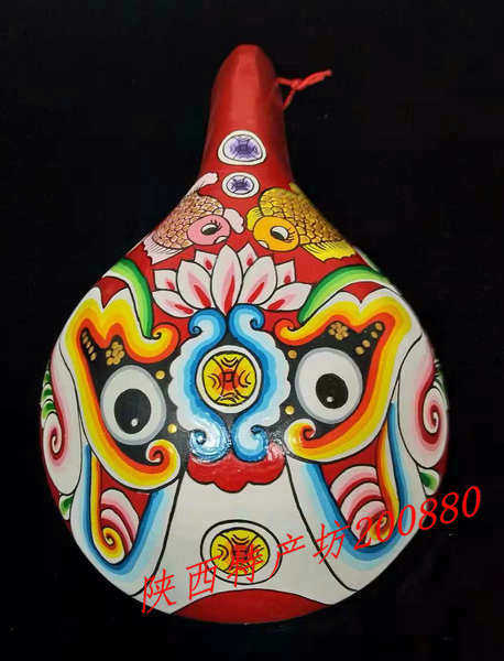 Shaanxi folk pure handicrafts Red Longsheng Caio Spoon Face Spectrum Featured Hotel Hang Accessories Fine Arts Courtsupplies