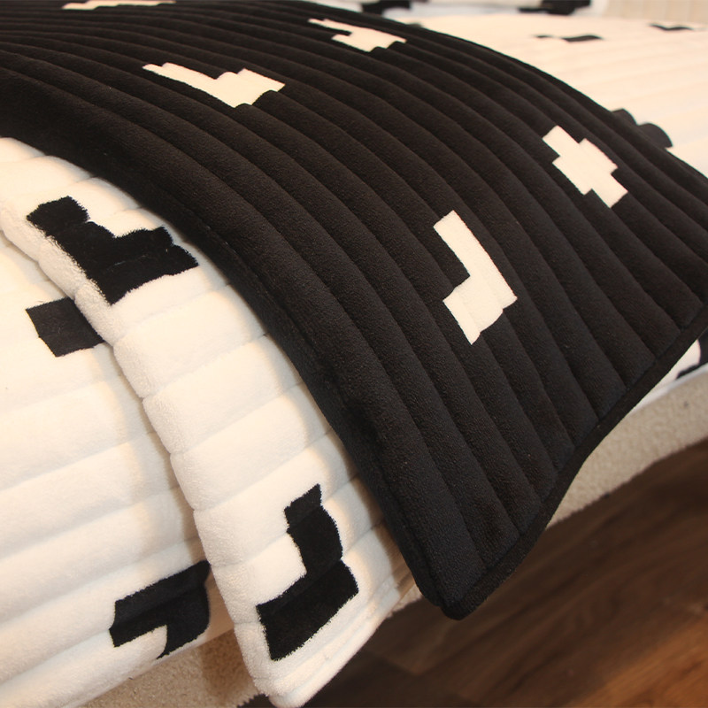 Cat feeling winter plush sofa cushion non-slip fabric four seasons universal leather winter style full cover sofa cover towel customization