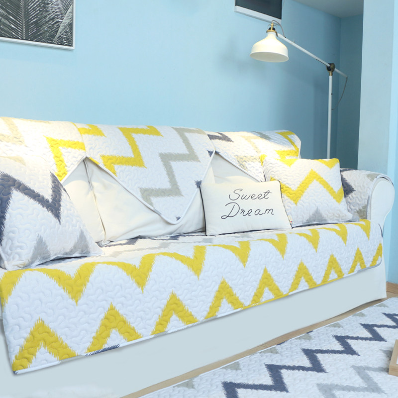 Cotton sofa cushion fabric non-slip four seasons universal simple modern living room all-inclusive cover cover towel seat cushion custom