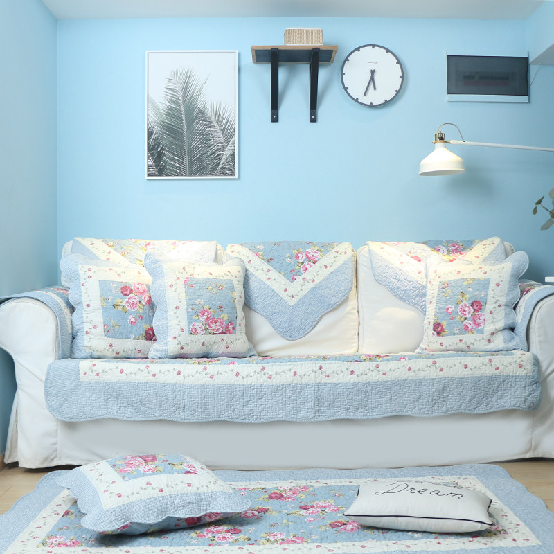 American cotton sofa cushion four seasons universal fabric pastoral non-slip cushion living room all-inclusive universal sofa cover towel