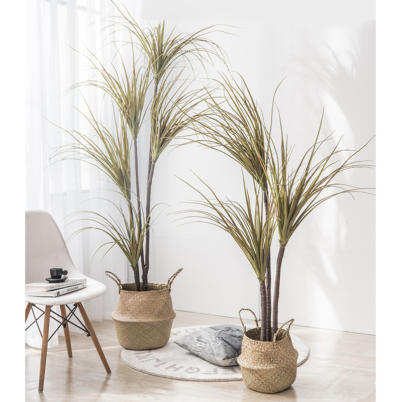 Sentai Nordic Simulation Green Plant Bonsai Fake Potted Dragon Blood Tree Wind Large Net Red Plant Floor Decoration Pendulum