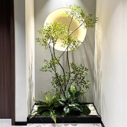 Simulated Green Plant Landscape, Plant Landscaping, Fake Tree under Indoor Stairs, Simulated Tree, Simulated Moss Decorative Ornaments, Landscaping