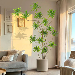 Artificial Bamboo Lilies, High-End Luxury Indoor Faux Plants, Decorative Ornaments, Large Potted Plants for the Living Room, Artificial Flower Trees