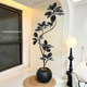 Black King Kong simulated green plants, high-end light luxury plant decoration, indoor living room floor-standing ornaments, fake flowers, simulated flower decorations
