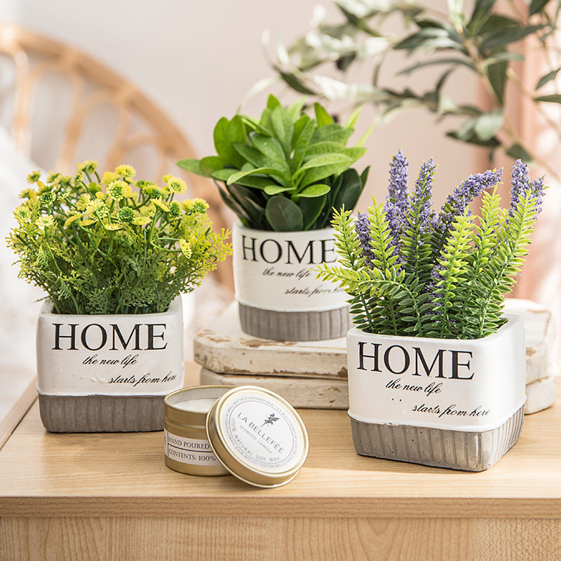 Nordic Living Room Emulation Plant Green Plant Swaying Pieces Fake Flowers-ins Wind decorations Small potted plants Desktop Mini furnishing creativity-Taobao