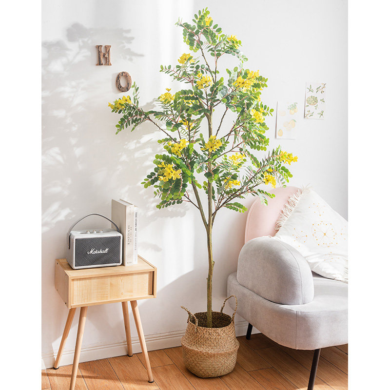 Sentai Emulation Plant Decoration Large Nordic Fake Green Plant Indoor Living Room Floor Potted Plant Pendulum flower tree-Taobao