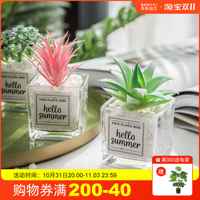 Nordic simulation cactus succulent fake flower green plant decoration decoration living room creative decoration office small potted plant