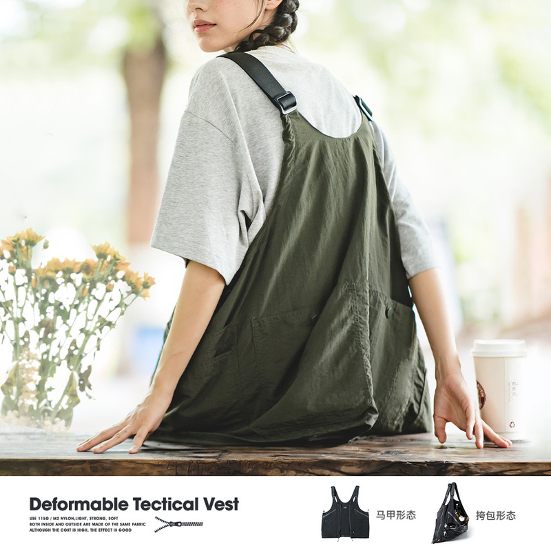 Madden Vest Can Be Worn Outside as a Sleeveless Vest, Multifunctional and Convertible into Workwear, Suitable for Outdoor Use, Unisex Shoulder Strap Vest
