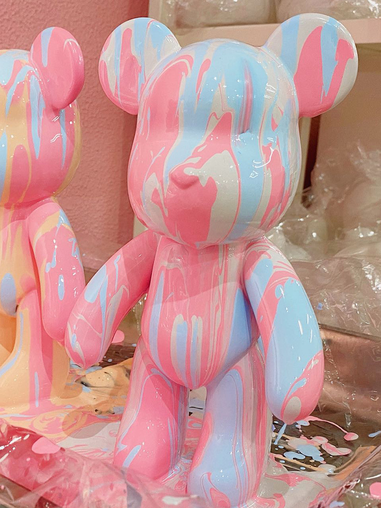 Internet celebrity fluid violent bear diy white embryo 61 handmade fluid painting bear material bag doll birthday gift gift box