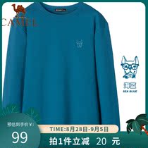  Camel mens clothing 2021 autumn and winter new solid color pullover sweater mens Korean loose long-sleeved top trend mens clothing