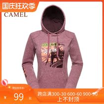 Camel Outdoor Womens sweater 2021 autumn and winter New hoodie windproof warm print coat