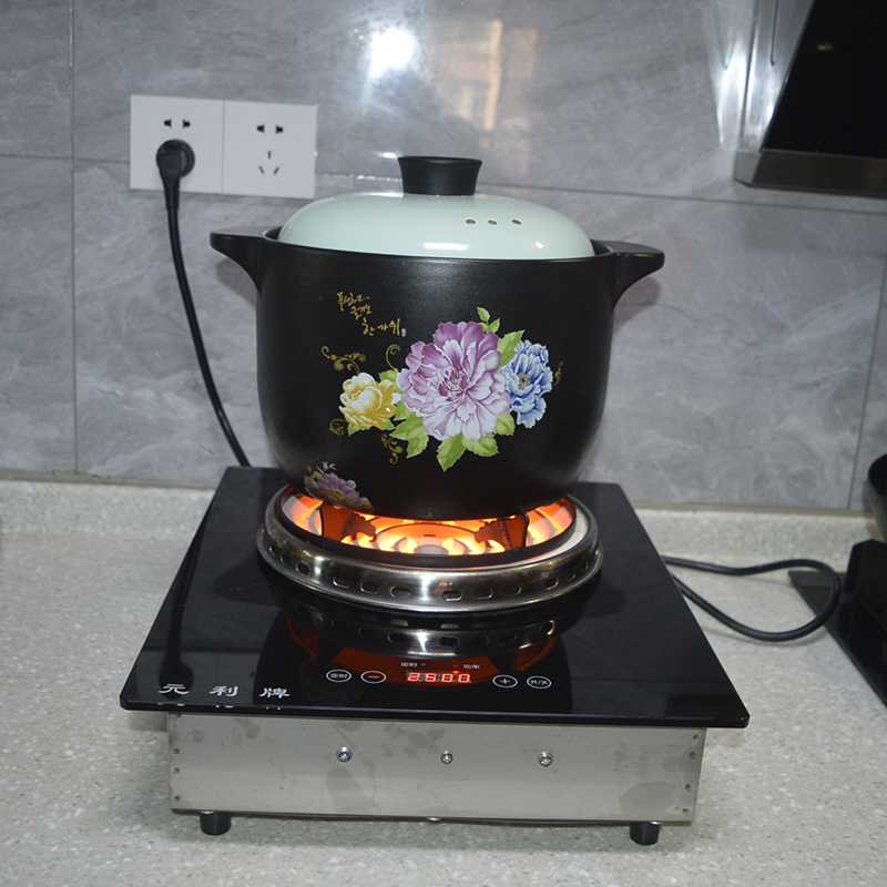 Yuanli Brand Commercial High-Power Cooking Stove for Stir-Frying and Soup-Making with Adjustable Temperature, Timer, Concave Heating Wire, and Dual-Use for Countertop or Built-In Installation