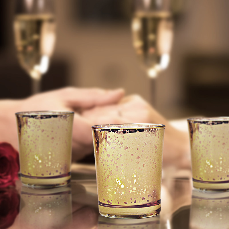 Modern Golden spotted glass candle holder DIY incense candle empty cup romantic candlelight dinner decoration set