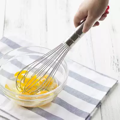 Deli large 16-line stainless steel round handle manual egg beater mixer baking tool tool