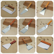 Wooden handle wave potato knife Section knife Rectangular flat-bottomed pizza shovel Steak shovel Pancake leakage shovel Triangle shovel