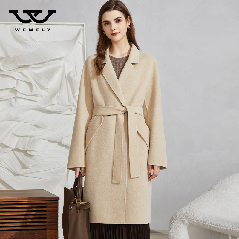 Vimili oat color double face cashmere dresses with long version 2021 years High end new body wool coat