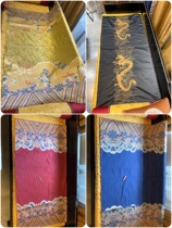 Brocade fabric) Chinese style national style fabric dragon and phoenix jacquard gold curtain garment DIY fabric (thick style)