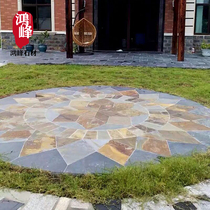 Natural blue stone slabs feng shui plate antique floor tiles mosaic disc Zhaocai Wangzhai courtyard villa garden floor tiles
