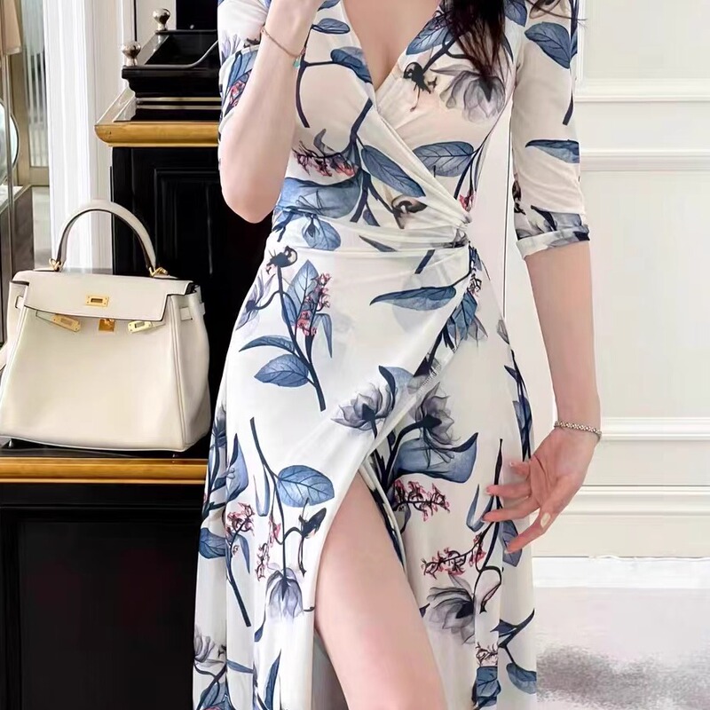 Fs Graceful Beauty/Elegant Cross-Strap Long Sleeve Dress for Women, Waist-Cinching Slim Fit Dress, Slimming Slit Long Dress Fs Graceful Beauty/Elegant Cross-Strap Long Sleeve Dress for Women, Waist-Cinching Slim Fit Dress, Slimming Slit Long Dress