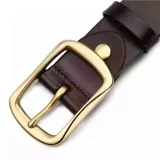 Ремень для отдыха, кожаные модные медные штаны, из натуральной кожи, простой и элегантный дизайн, для мужчины среднего возраста