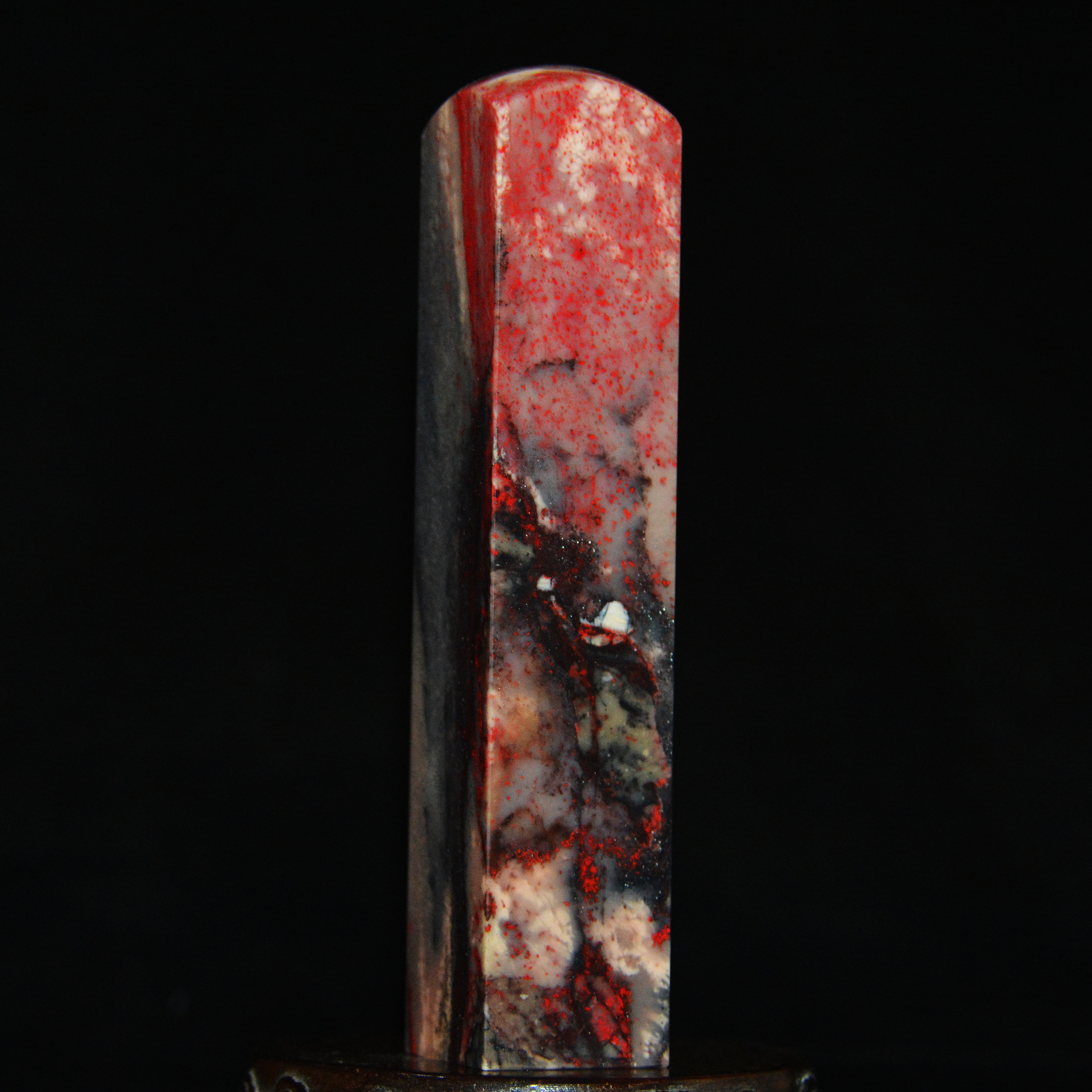 Chu asked for Changhua Purple Sandalwood Stone Seal Big Material Love Japan's Shou Mountain Bahrain Qingtian Custom Seal Carving West