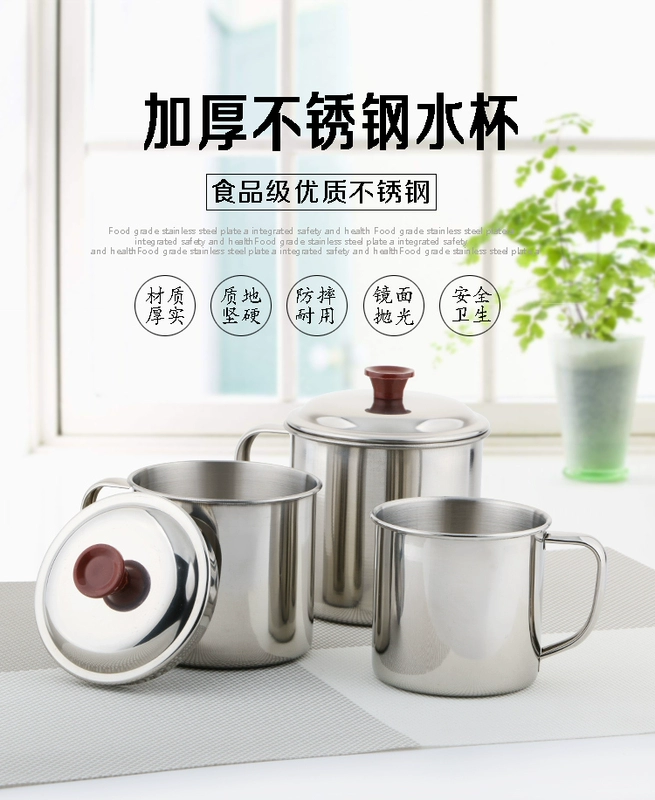 Cốc inox trẻ em cốc chống vỡ nhà mẫu giáo cốc bán buôn cốc trà cho bé uống có nắp - Tách