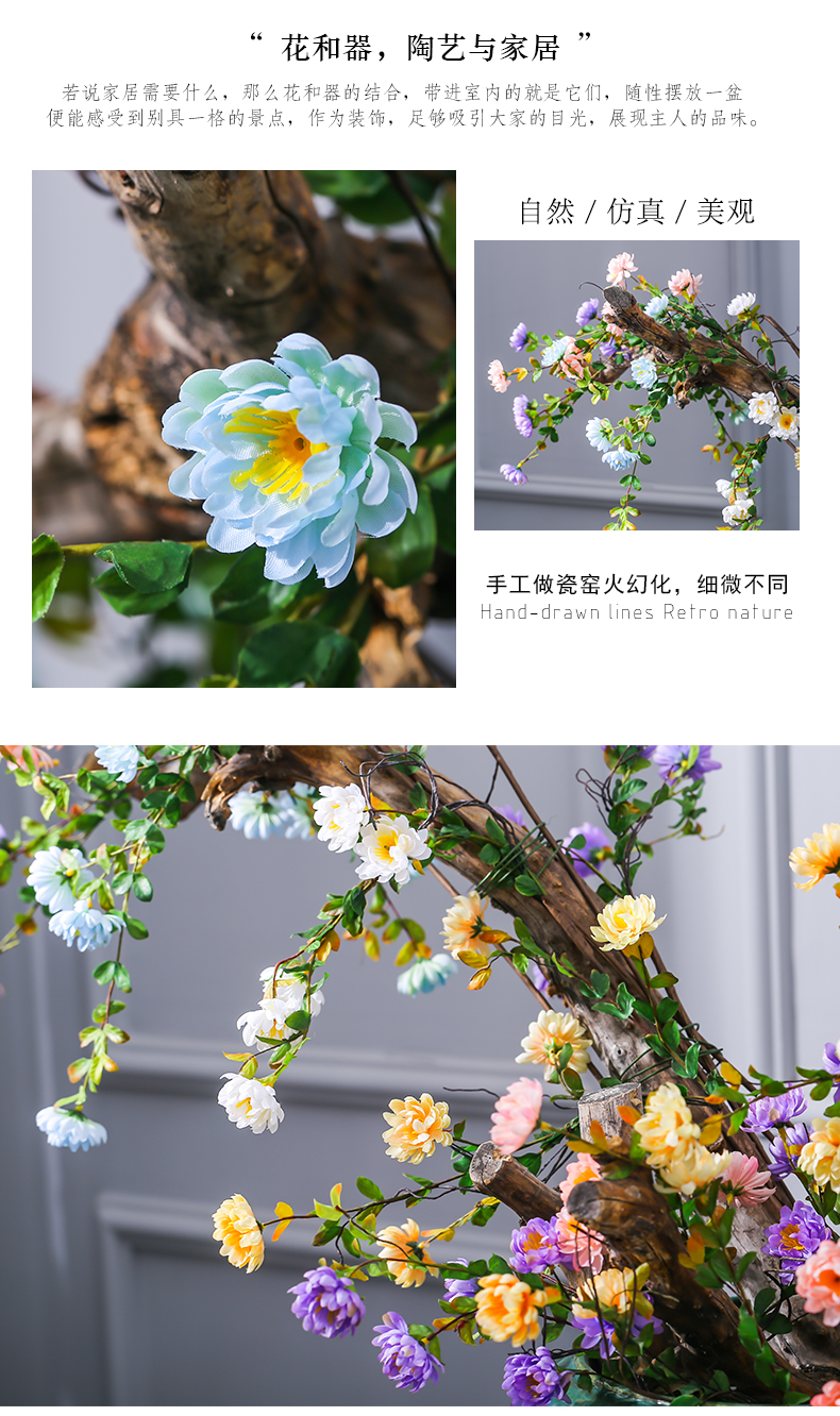 Hotel in the sitting room of large vases, ceramic flower arranging furnishing articles contracted and I creative window simulation flower decoration decoration