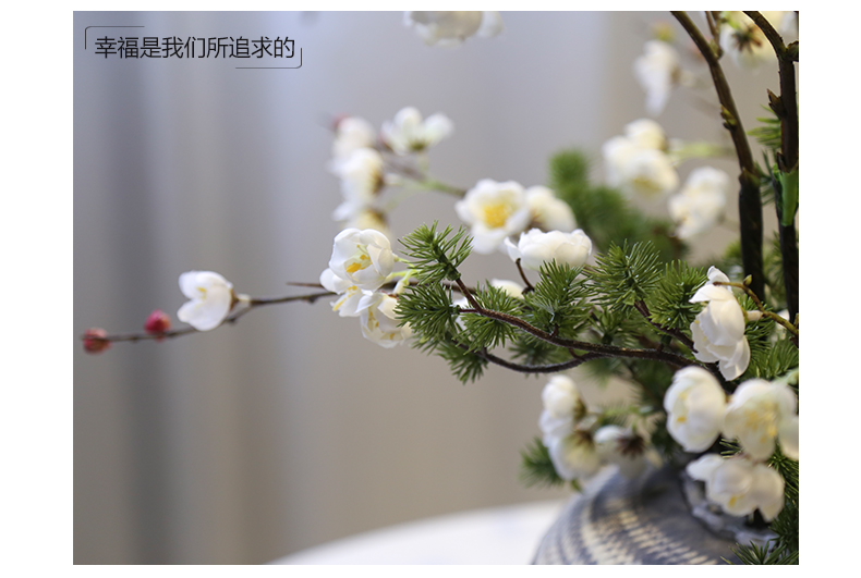 Mesa of jingdezhen coarse pottery vase simulation flower retro nostalgia pottery decoration decoration flower flower implement furnishing articles to the living room
